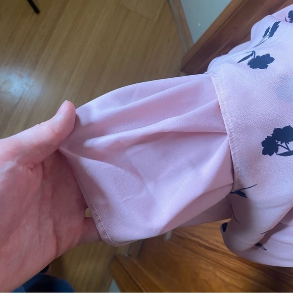 Ann Taylor Pink Floral Dress with Ruffle Hem - Picture 8 of 9